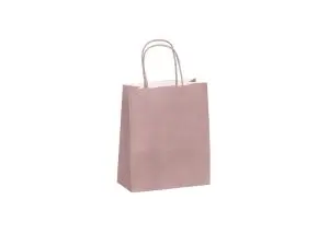 SAC KRAFT 90G/M2 POIGNEES TORSADEES 180X80X220MM        COLORIS ROSE POUDRE