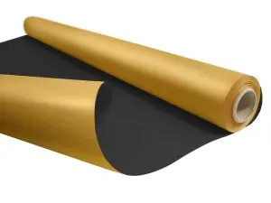 PAPIER CADEAU KRAFT DUO METAL 60GR ROULEAU 0,69X50M COLORIS NOIR / OR