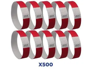 BRACELET AVERY PAPIER INDECHIRABLE MATIERE TYVEK    LARGEUR 19MM COLORIS ROUGE    FLUO 500 UNITES