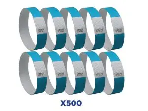 BRACELET AVERY PAPIER INDECHIRABLE MATIERE TYVEK    LARGEUR 19MM COLORIS BLEU     FLUO 500 UNITES