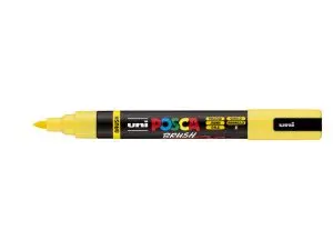 MARQUEUR POSCA PC5BR PEINTURE BASE EAU INODORE TOUT SUPPORT POINTE MOYENNE BRUSH COLORIS JAUNE