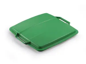 COUVERCLE DURABLE POUBELLE DURABIN CAPACITE 90L CARRE    AVEC POIGNEE COLORIS VERT