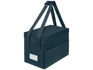 SAC RANGEMENT LEITZ NOMADES PLIABLE TISSU AVEC COUVERCLE COMPATIBLE PC 14" 3 COMPARTIMENTS FERMETURE ZIP