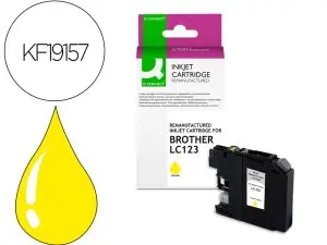 CARTOUCHE Q-CONNECT JET D'ENCRE COMPATIBLE BROTHER LC123 1000P COLORIS JAUNE