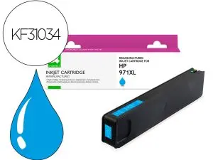CARTOUCHE Q-CONNECT JET D'ENCRE COMPATIBLE HP971XL 7200P COLORIS CYAN