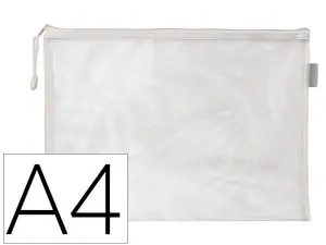 POCHETTE ZIP LIDERPAPEL A4 MULTIUSAGE FERMETURE ECLAIR   POLYESTER TRANSPIRABLE        COLORIS BLANC