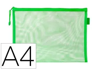 POCHETTE ZIP LIDERPAPEL A4 MULTIUSAGE FERMETURE ECLAIR   POLYESTER TRANSPIRABLE        COLORIS VERT PASTEL