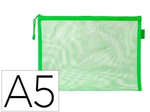 POCHETTE ZIP LIDERPAPEL A5 MULTIUSAGE FERMETURE ECLAIR   POLYESTER TRANSPIRABLE        COLORIS VERT PASTEL