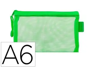 POCHETTE ZIP LIDERPAPEL A6 MULTIUSAGE FERMETURE ECLAIR   POLYESTER TRANSPIRABLE        COLORIS VERT PASTEL