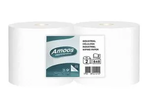 BOBINE AMOOS PRO ESSUYAGE INDUSTRIEL 2 PLIS GAUFRE 280M PAQUET 2 UNITES