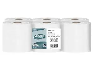 MINI-BOBINE AMOOS PRO DEVIDAGE CENTRAL 2 PLIS 60M   240 FEUILLES PAQUET 6 UNITES