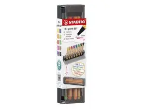 STYLO-FEUTRE STABILO POINT 88 POINTE FINE GAINEE METAL      TRAIT 0,4MM 1000M D'ECRITURE  COLORIS ASSORTIS CLICK BOX 10