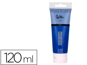 PEINTURE ACRYLIQUE LIDERPAPEL TUBE EN PLASTIQUE DE 120 ML COLORIS BLEU MARINE