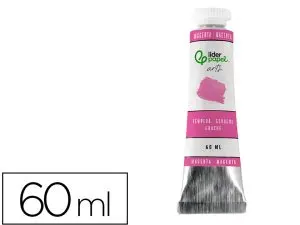 PEINTURE GOUACHE TEMPERA LIDERPAPEL TUBE EN ALUMINIUM  DE 60 ML COLORIS MAGENTA
