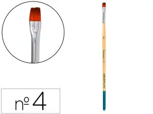 PINCEAU POUR PEINTURE ACRYLIQUE ET AQUARELLE        LIDERPAPEL N 4 POINTE PLATE   EN POILS SYNTHETIQUES