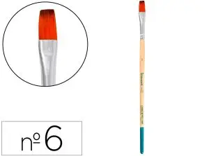 PINCEAU POUR PEINTURE ACRYLIQUE ET AQUARELLE        LIDERPAPEL N 6 POINTE PLATE   EN POILS SYNTHETIQUES