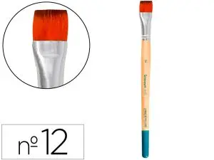 PINCEAU POUR PEINTURE ACRYLIQUE ET AQUARELLE        LIDERPAPEL N 12 POINTE PLATE  EN POILS SYNTHETIQUES