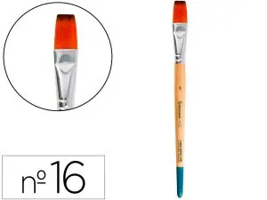 PINCEAU POUR PEINTURE ACRYLIQUE ET AQUARELLE        LIDERPAPEL N 16 POINTE PLATE  EN POILS SYNTHETIQUES
