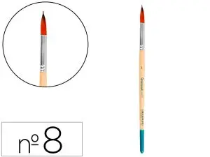 PINCEAU POUR PEINTURE ACRYLIQUE ET AQUARELLE        LIDERPAPEL N 8 POINTE RONDE   EN POILS SYNTHETIQUES
