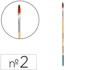 PINCEAU POUR PEINTURE ACRYLIQUE ET AQUARELLE        LIDERPAPEL N 2 POINTE LANGUE  DE CHAT EN POILS SYNTHETIQUES