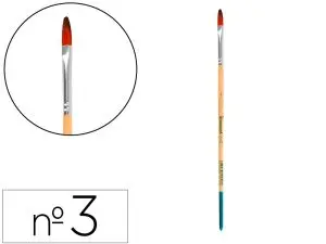PINCEAU POUR PEINTURE ACRYLIQUE ET AQUARELLE        LIDERPAPEL N 3 POINTE LANGUE  DE CHAT EN POILS SYNTHETIQUES