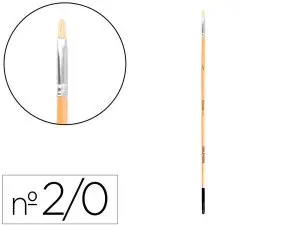 PINCEAU POUR PEINTURE A L HUILE ET ACRYLIQUE LIDERPAPEL N 00 POINTE PLATE EN POILS DE SOIE CERTIFIE FSC