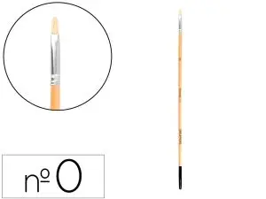 PINCEAU POUR PEINTURE A L HUILE ET ACRYLIQUE LIDERPAPEL N 0 POINTE PLATE EN POILS DE SOIE CERTIFIE FSC