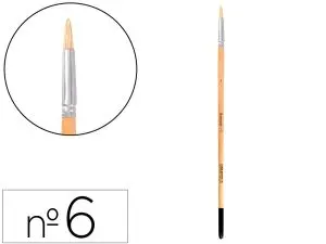 PINCEAU POUR PEINTURE A L HUILE ET ACRYLIQUE LIDERPAPEL N 6 POINTE RONDE EN POILS DE  SOIE CERTIFIE FSC