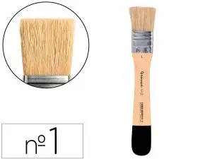 PINCEAU PLAT LIDERPAPEL LARGE 25 MM EN POILS DE SOIE NATURELLE CERTIFIE FSC