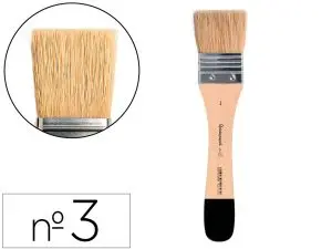 PINCEAU PLAT LIDERPAPEL LARGE 41 MM EN POILS DE SOIE NATURELLE CERTIFIE FSC