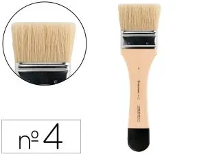 PINCEAU PLAT LIDERPAPEL LARGE 48 MM EN POILS DE SOIE NATURELLE CERTIFIE FSC