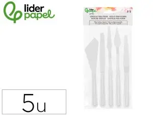 SPATULE POUR PEINTURE LIDERPAPEL EN PLASTIQUE SACHET DE 5 UNITES TAILLES ASSORTIES