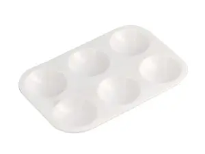 PALETTE DE MELANGE LIDERPAPEL EN PLASTIQUE POUR PEINTURE RECTANGULAIRE AVEC 6 TROUS 12,5X8,7 CM