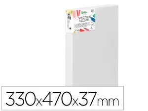 TOILE SUR CHASSIS 3D LIDERPAPEL 6F EXTRA LARGE     AGRAFEE AU DOS 100% COTON     33X41 CM 380G/M2 CERTIFIE