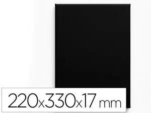 TOILE NOIRE SUR CHASSIS LIDERPAPEL 4P AGRAFEE AU DOS  100% COTON 22X33 CM 320G/M2   CERTIFIE FSC