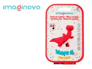 PATE A MODELER IMAGINOVO SECHAGE A L'AIR SET COLORIS ASSORTIS AVEC INSTRUCTIONS DINOSAURE ROUGE
