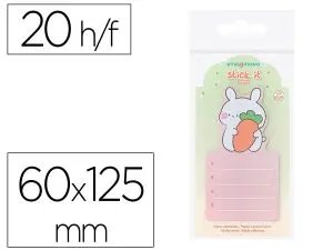 BLOC NOTES IMAGINOVO ADHESIFS BUNNY AVEC SUPPORT 20 FEUILLES COLORIS ORANGE 60X125 MM