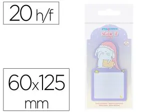 BLOC NOTES IMAGINOVO ADHESIFS BUNNY AVEC SUPPORT 20 FEUILLES COLORIS VIOLET 60X125 MM