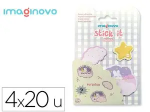 BLOC NOTES IMAGINOVO ADHESIFS SURPRISE AUTOCOLLANT SURPRISE TAILLES ASSORTIES 20 FEUILLES COLORIS VIOLET