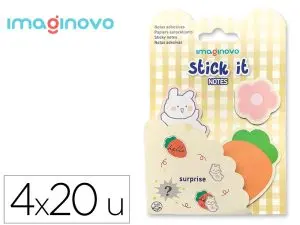 BLOC NOTES IMAGINOVO ADHESIFS SURPRISE AUTOCOLLANT SURPRISE TAILLES ASSORTIES 20 FEUILLES COLORIS ORANGE