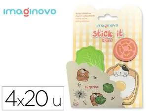 BLOC NOTES IMAGINOVO ADHESIFS SURPRISE AUTOCOLLANT SURPRISE TAILLES ASSORTIES 20 FEUILLES COLORIS JAUNE