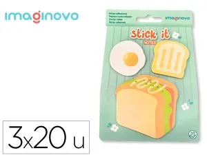 BLOC NOTES IMAGINOVO ADHESIFS FOODIES SANDWICH TAILLES ASSORTIES 20 FEUILLES