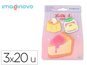 BLOC NOTES IMAGINOVO ADHESIFS FOODIES TARTE TAILLES ASSORTIES 20 FEUILLES