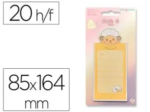 BLOC NOTES IMAGINOVO ADHESIFS LETTER AVEC MESSAGE AU DOS CHEVRE 20 FEUILLES 85X164 MM