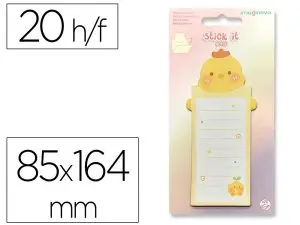 BLOC NOTES IMAGINOVO ADHESIFS LETTER AVEC MESSAGE AU DOS POUSSIN 20 FEUILLES 85X164 MM