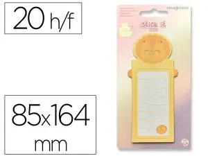BLOC NOTES IMAGINOVO ADHESIFS LETTER AVEC MESSAGE AU DOS LION 20 FEUILLES 85X164 MM