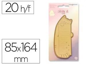 BLOC NOTES IMAGINOVO ADHESIFS LETTER AVEC MESSAGE AU DOS CHAT 20 FEUILLES 85X164 MM