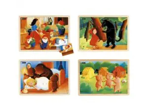 PUZZLES NATHAN LES CONTES LOT DE 4 PUZZLES