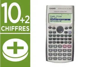 CALCULATRICE CASIO FINANCIÈRE FC-100V ÉCRAN 4 LIGNES FONCTIONS STATISTIQUES SCIENTIFIQUES 161X80X13.7MM 110G