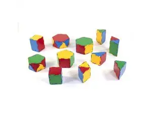 CONNEXION MINILAND POLYEDRES EN 3 DIMENSIONS EMBOITABLES   COLORIS ET 7 FORMES ASSORTIS  LE SEAU DE 84 PIECES